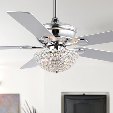 Cammy 52" Traditional Transitional Iron LED CEILING FAN - JONATHAN Y